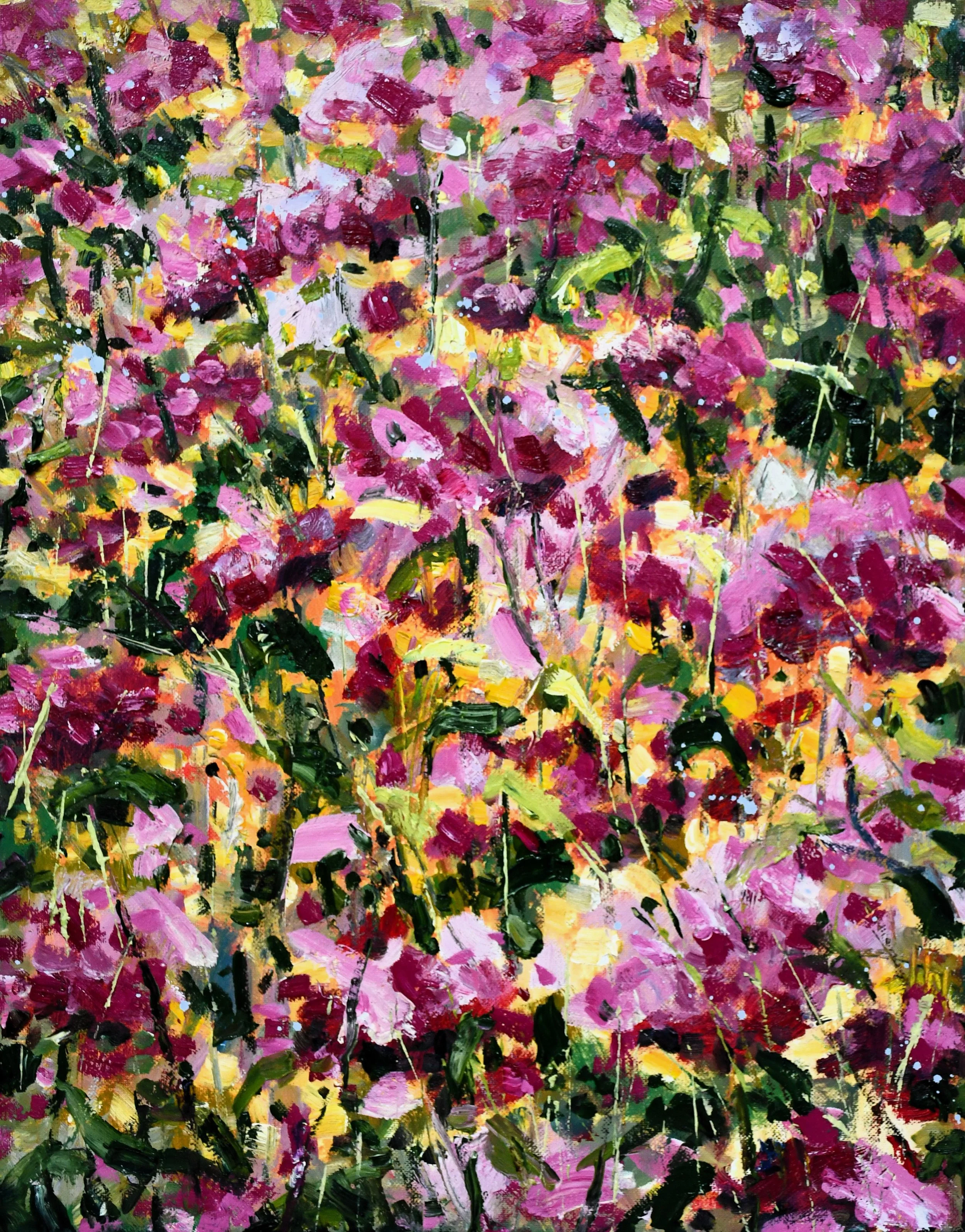 Colorful Wildflower Meadow Painting | Summer Floral Oil Canvas Art
